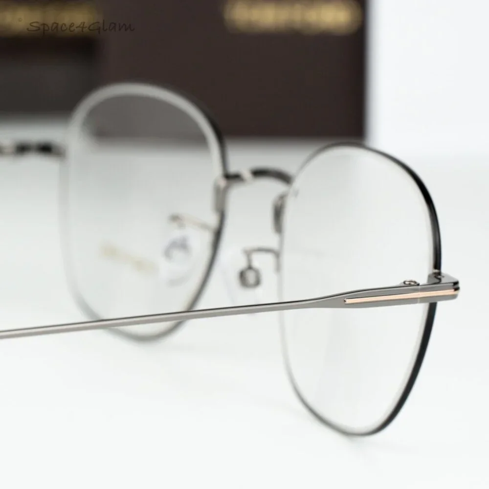 BRAND NEW Tom Ford Women Eyeglasses Gunmetal Blue Block Round FT5790-K/O 008